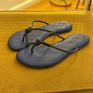 Elegant Blue Sandals with Black Straps